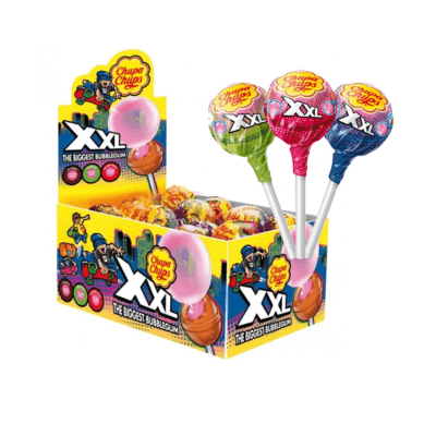 Chupa Chups XXL The Biggest Bubble Gum 29g × 25 – Lízátko se žvýkačkou uvnitř