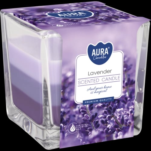 Bispol Aura Lavender – svíčka ve skle 170 g