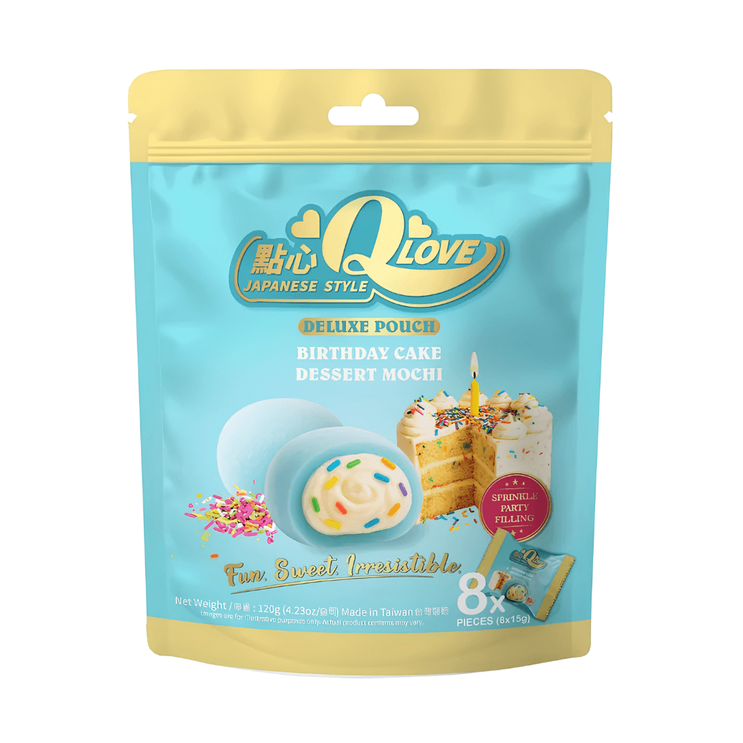 QLove Birthday Cake Mochi Deluxe Pouch 120g