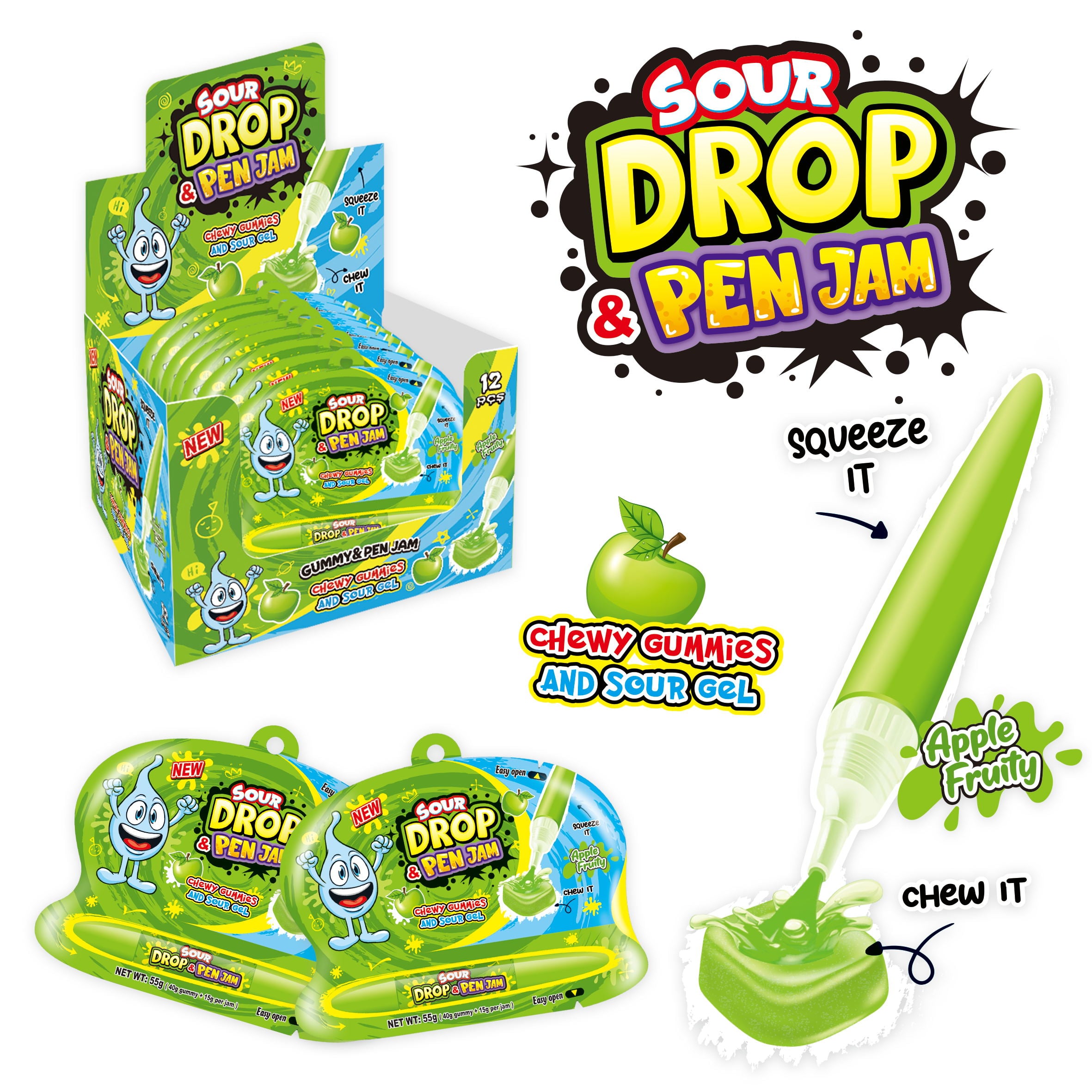 Apple Sour Drop Pen Jam 55g x 12
