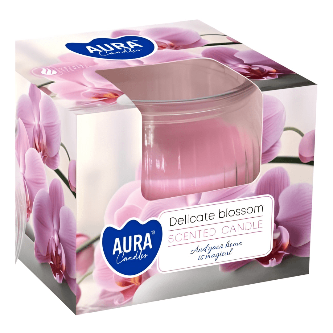 Bispol Delicated Blossom – svíčka ve skle 80 g