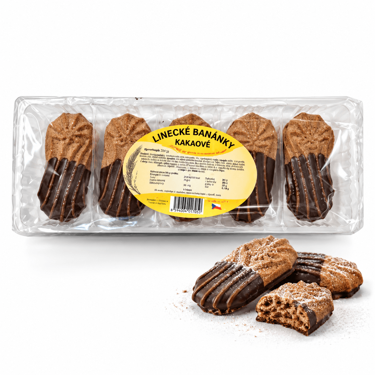 Glanis Linecké Banánky Kakaové 210g 24ks
