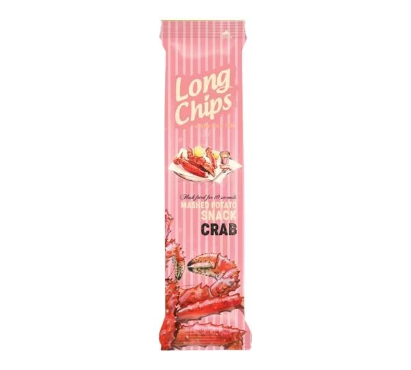 🦀 Long Chips Krab 75g × 20 ks – Extra dlouhé bramborové chipsy s intenzivní krabí příchutí