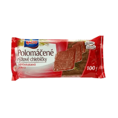 Racio Polomáčené chlebíčky pšeničné v mléčnokakaové polevě 100g