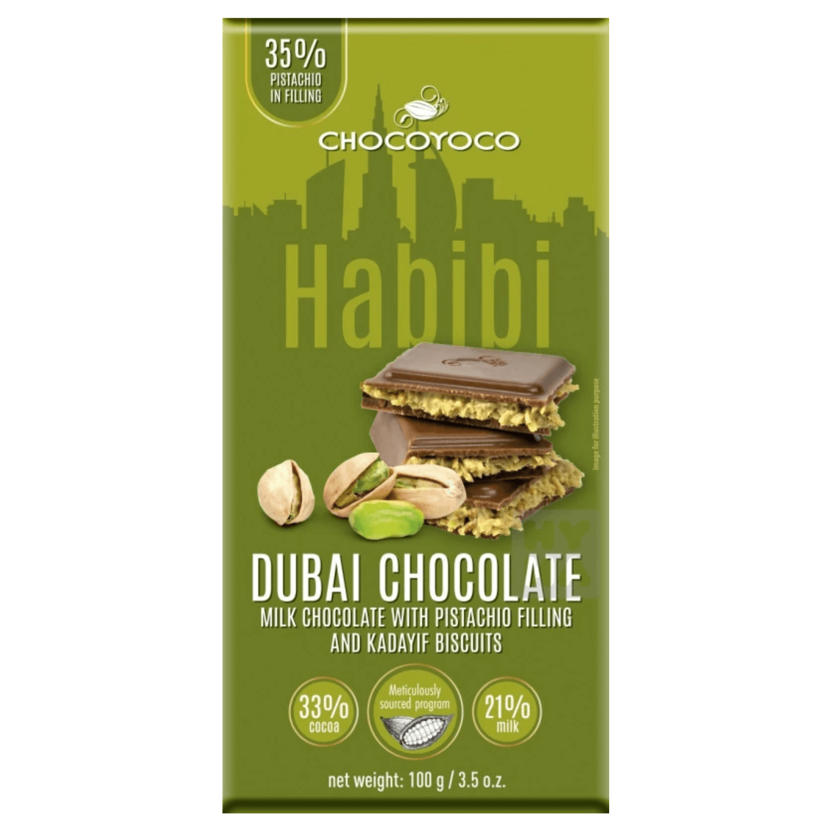 Chocoyoco Habibi Dubai Chocolate 100 g