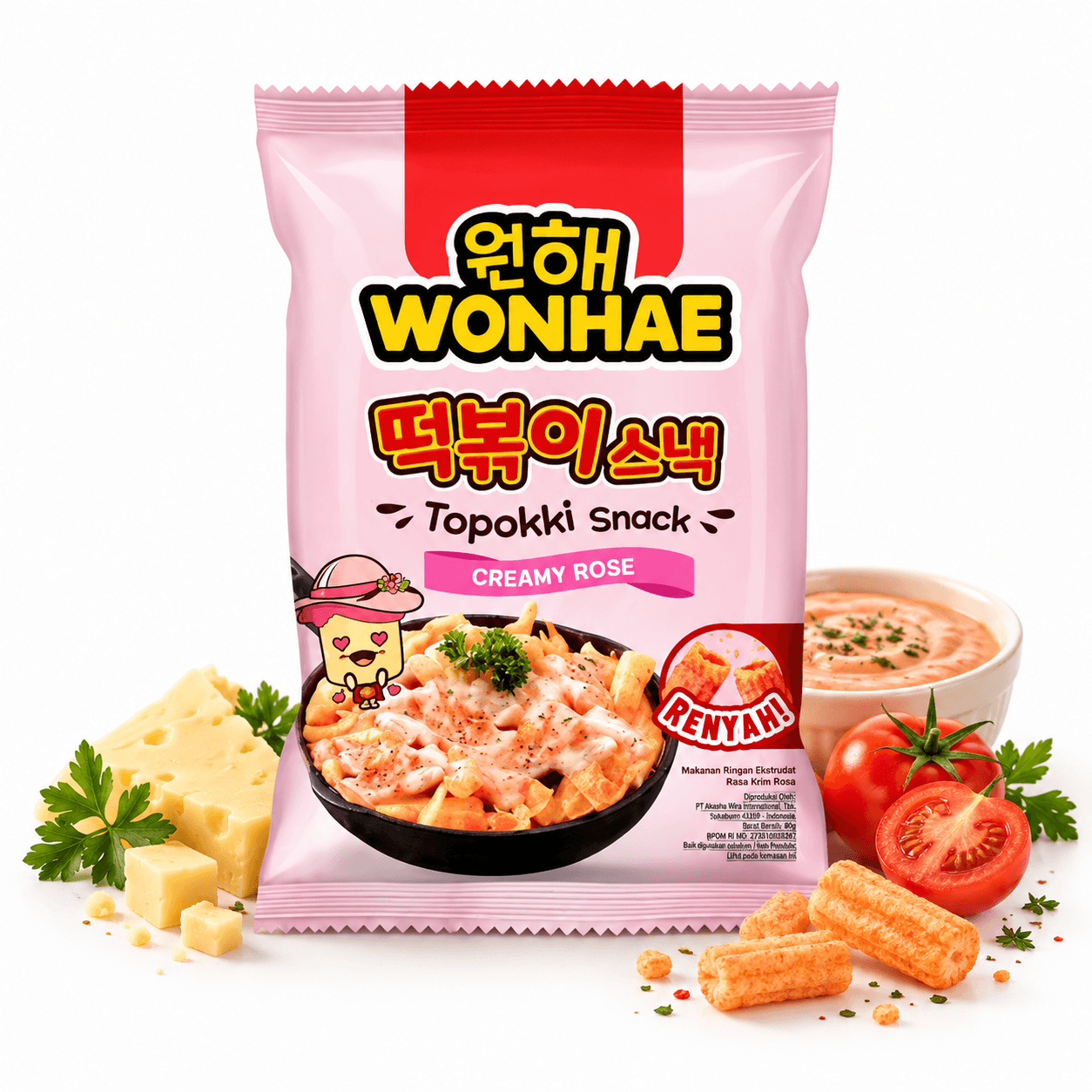 Wonhae Topokki Snack Creamy Rose 80 g