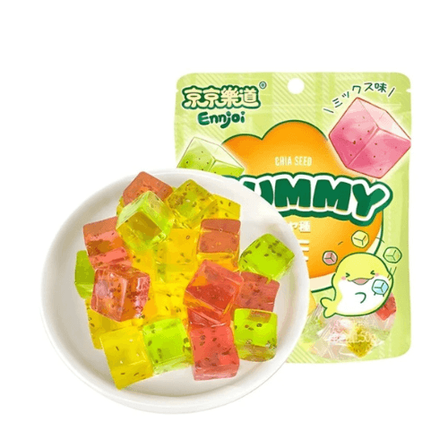 Ennjoi Assorted Fruit Chia Seeds Cube Gummy 50g