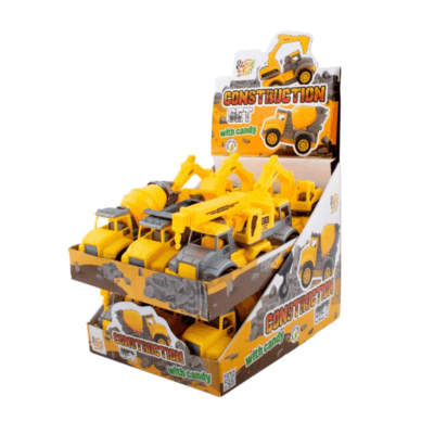 Construction Set s bonbóny 5g × 12 ks – Hračky stavebních strojů s cukrovinkou