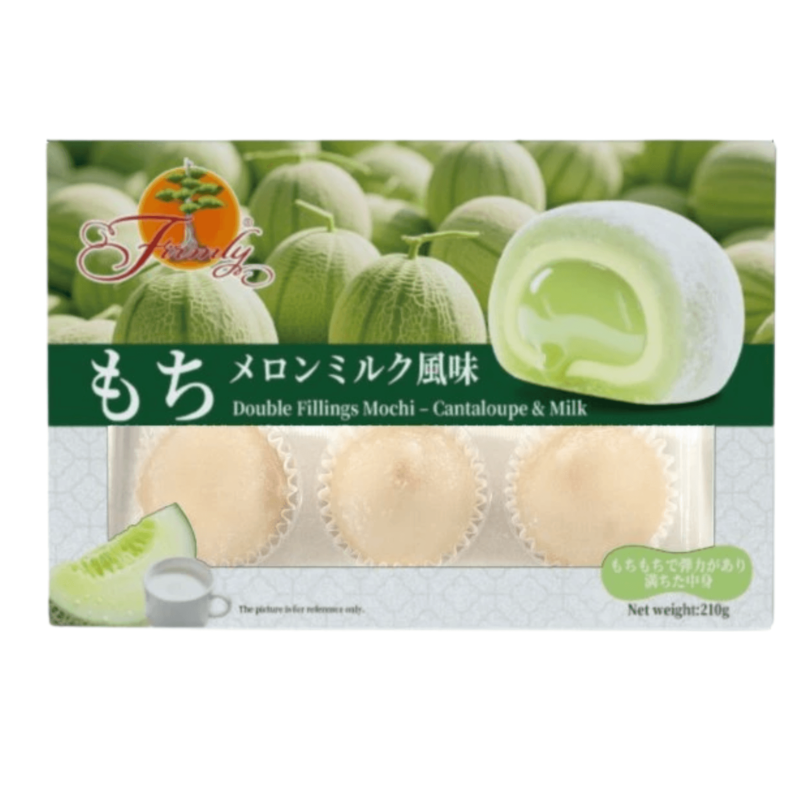 Firmly Rýžové koláčky mochi s dvojitou náplní (meloun kantalupe a mléko) 210g