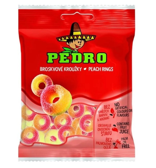 Pedro broskvové kroužky želé bonbony 80g