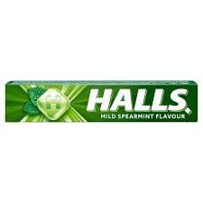 🌿 Halls Mild Spearmint 33,5g × 20 ks – Osvěžující bonbóny s jemnou mátovou příchutí