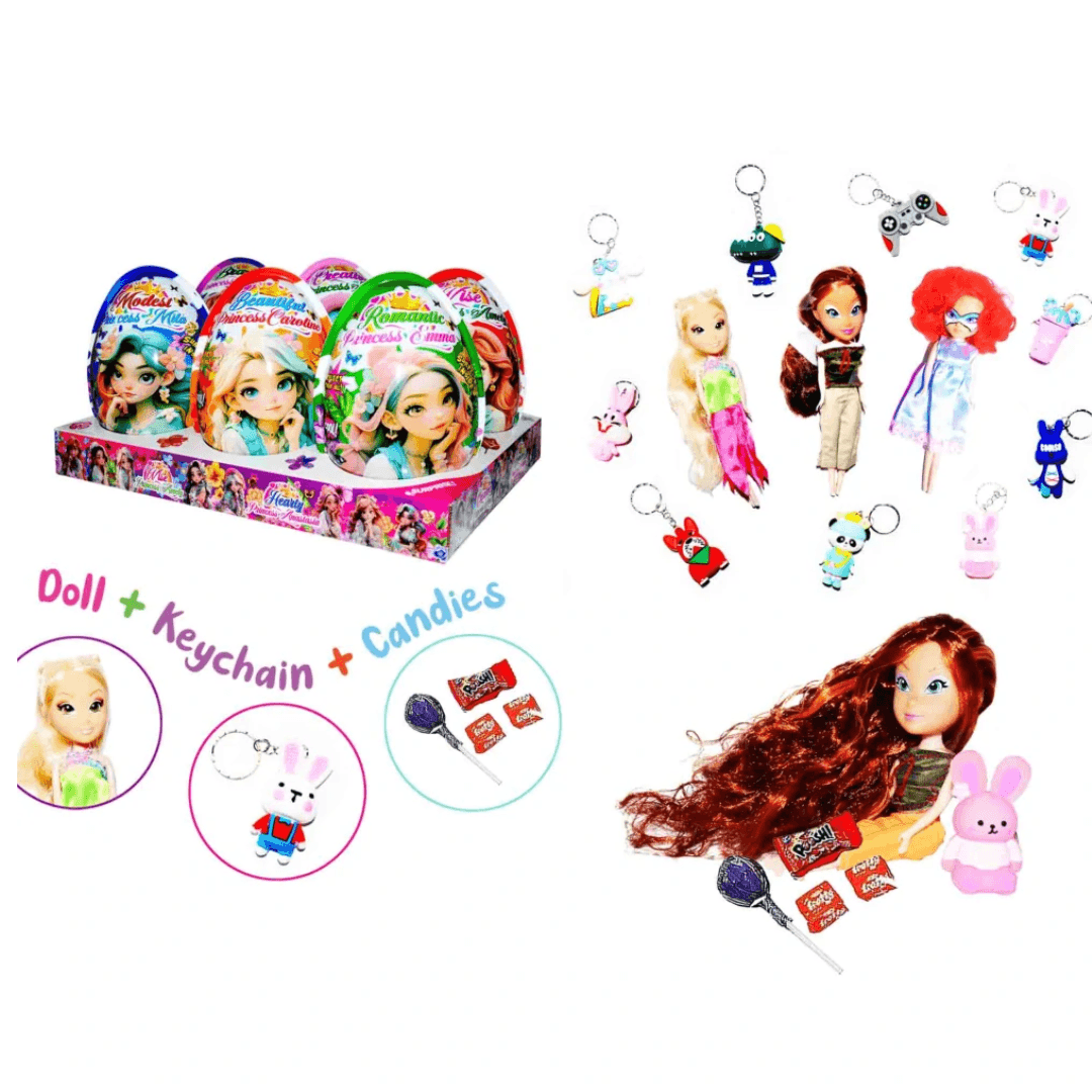 XXXL PRINCESS 25 g vajíčko 17 cm - s přívěškem & panenkou