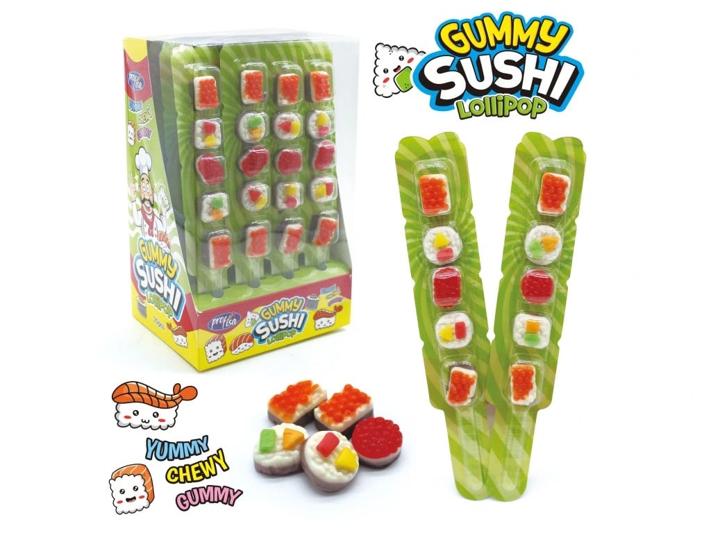 Sushi Gummy Lollipop 13g x 20