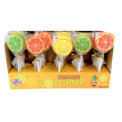 Lízátko Orange 15g × 30 – Ovocné lízátko s pomerančovou příchutí