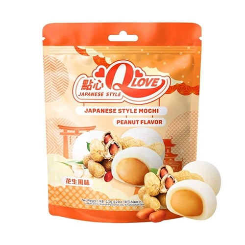 QLove Peanut Traditional Mochi Standing Pouch 120g