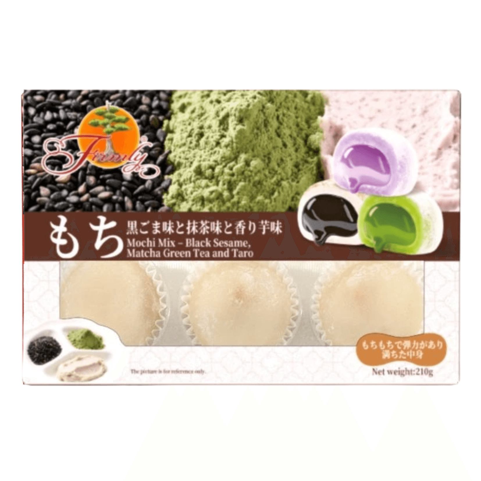 Firmly Rýžové koláčky Mochi - Mix (sezam, matcha a taro) 210g