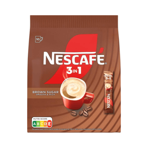 Nescafé 3v1 Brown Sugar 10×16,5g – instantní káva s hnědým cukrem