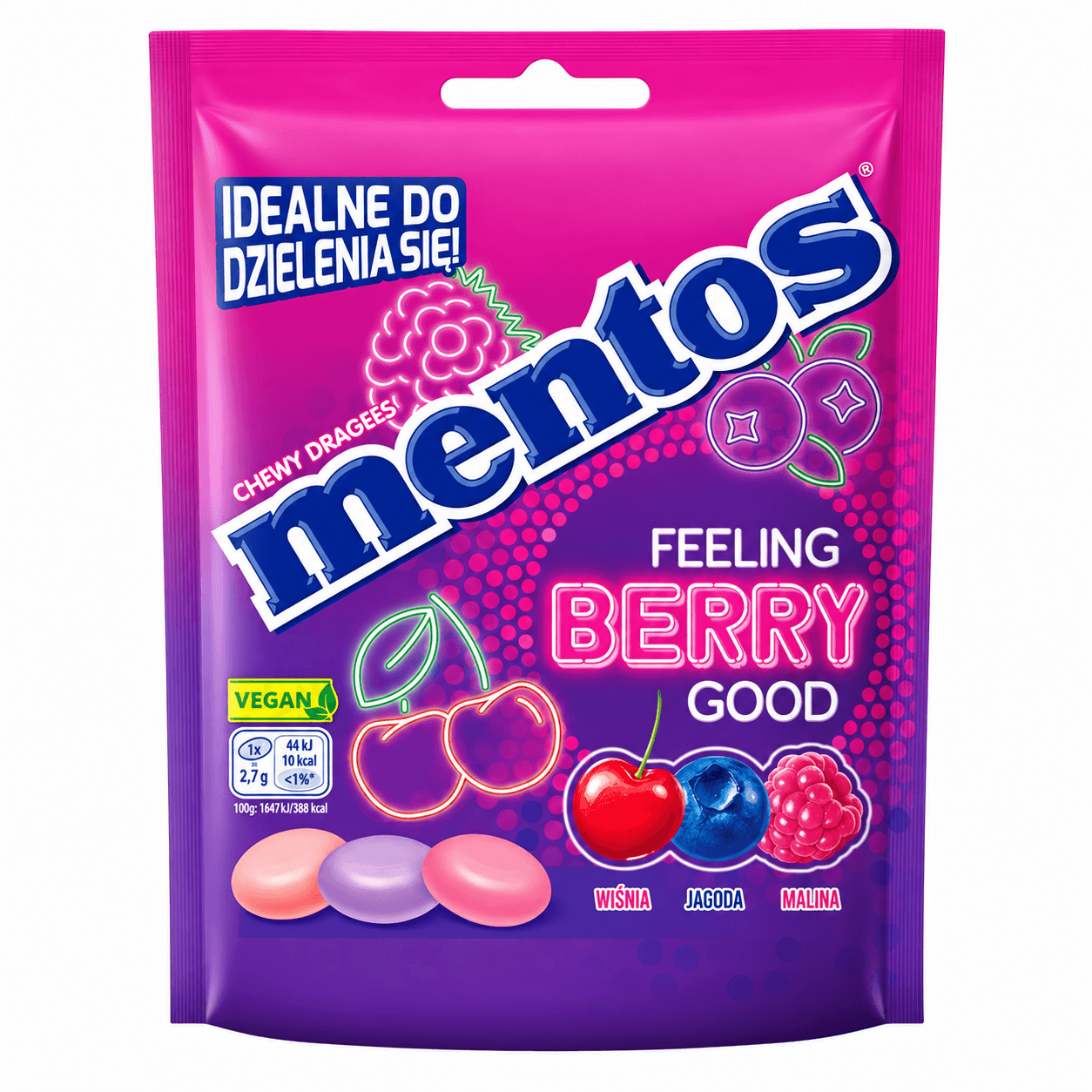 Mentos Feeling Berry Good žvýkací bonbóny 140 g