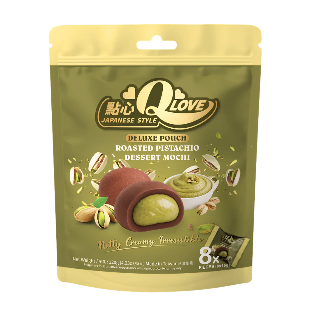 QLove Roasted Pistachio Mochi Deluxe Pouch 120g