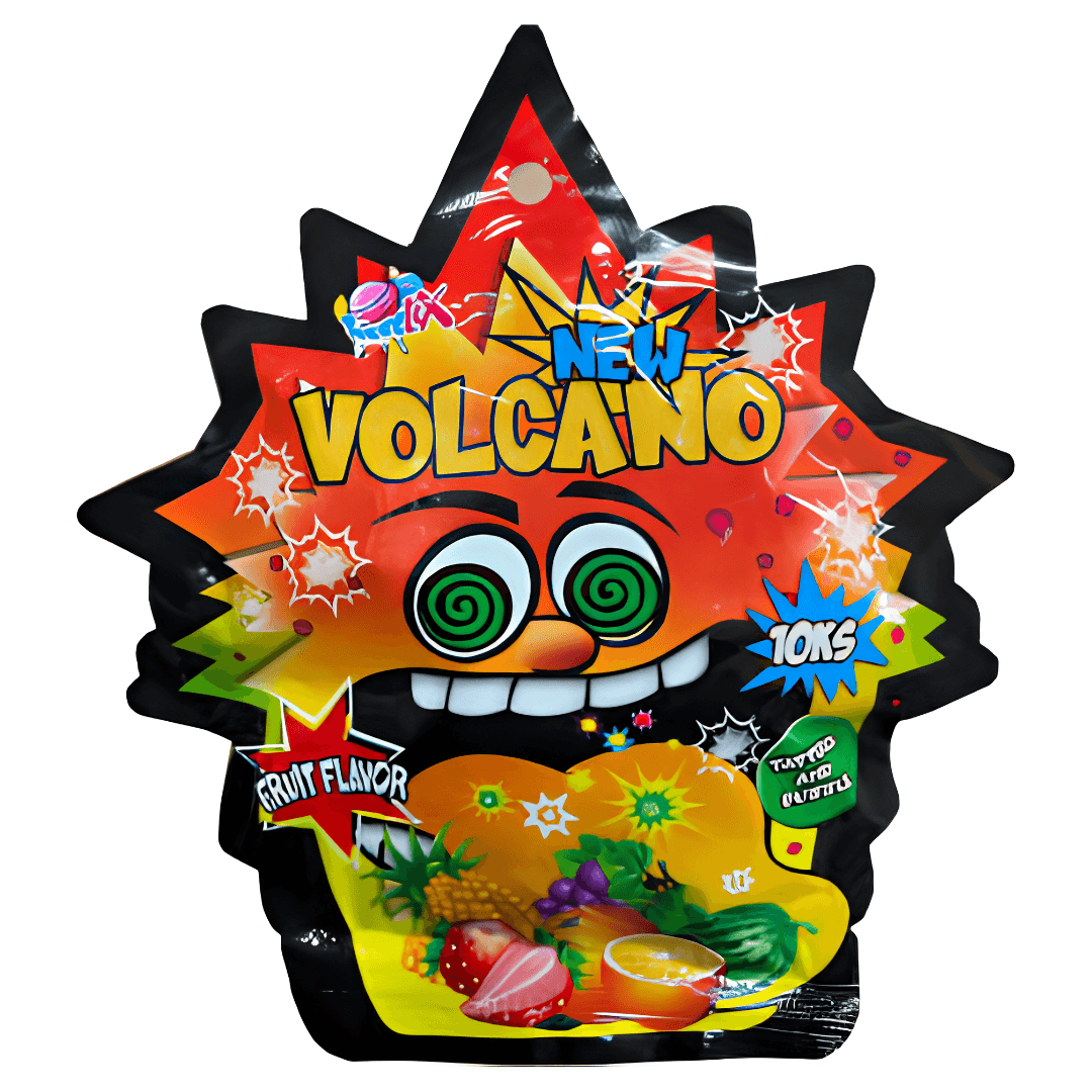 Volcano 10g Praskací prášek s ovocnou příchutí s tetováním a puzzle