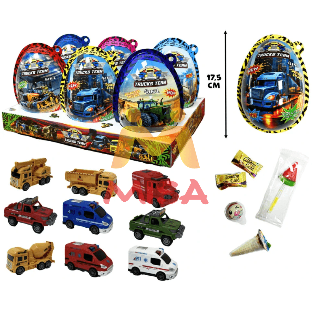 XXXL Trucks Team Egg Toy 4v1 25g x 6
