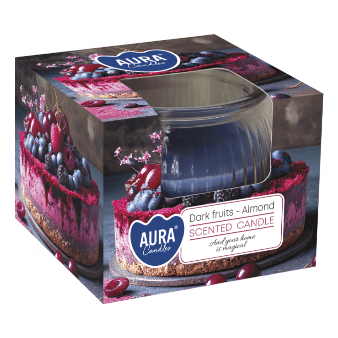 Bispol Dark fruits Almond – svíčka ve skle 80 g