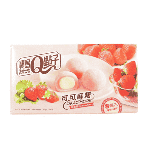 Q Brand Mochi rýžové koláčky s příchutí Jahoda 80g