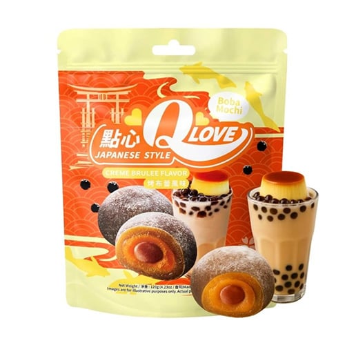QLove Boba Creme Brulee Mochi Standing Pouch 120g