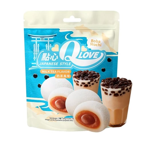 QLove Boba Milk Tea Mochi Standing Pouch 120g