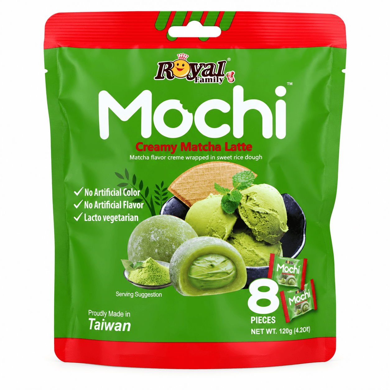 Royal Family Mochi s příchutí krémového matcha latte 120g