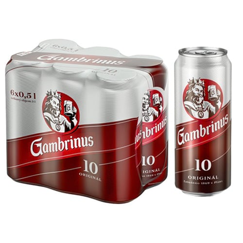 Gambrinus Originál 10 Světlé výčepní pivo 500ml plech