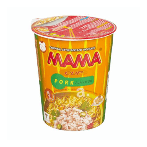 MAMA Instantní nudle Vepřové v kelímku 70g – Rychlá a chutná thajská polévka