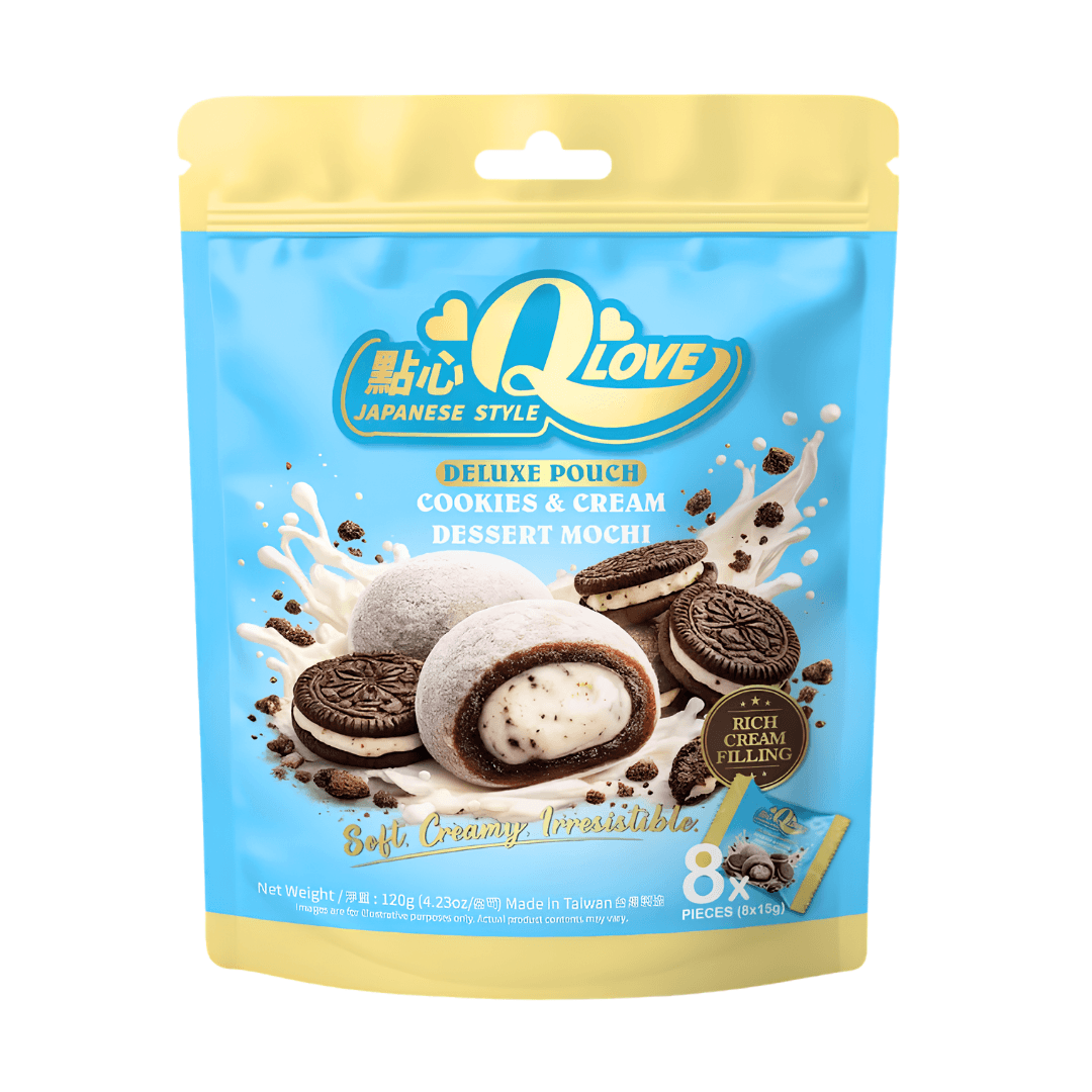 QLove Cookies & Cream Mochi Deluxe Pouch 120g