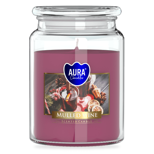 Vonná svíčka ve skle s víčkem Bispol Aura – Mulled Wine 500 g
