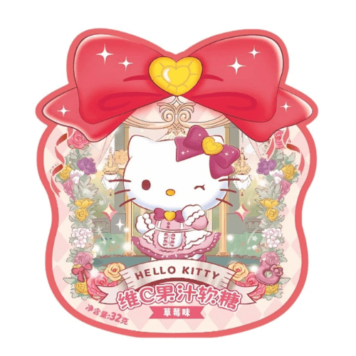 Qi Hello Kitty Strawberry Gummy Candy 32g
