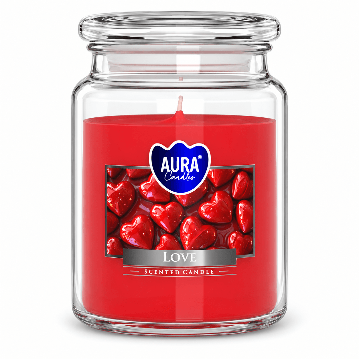 Vonná svíčka ve skle s víčkem Bispol Aura – Love 500 g