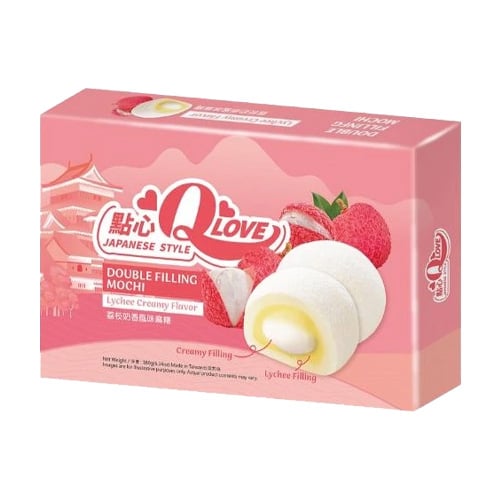 QLove Creamy Lychee Double Filling Mochi 180
