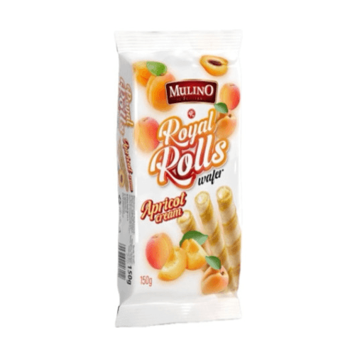 Mulino Royal Rolls wafer 150g trubičky oplátkové Apricot cream