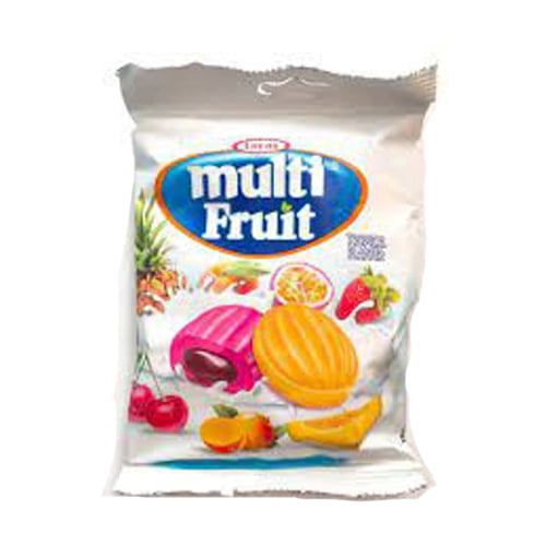 Tayas Multi Fruit mléčné bonbóny s ovocnou šťávou 90 g