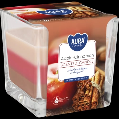 Bispol Aura Apple-Cinnamon – svíčka ve skle 170 g