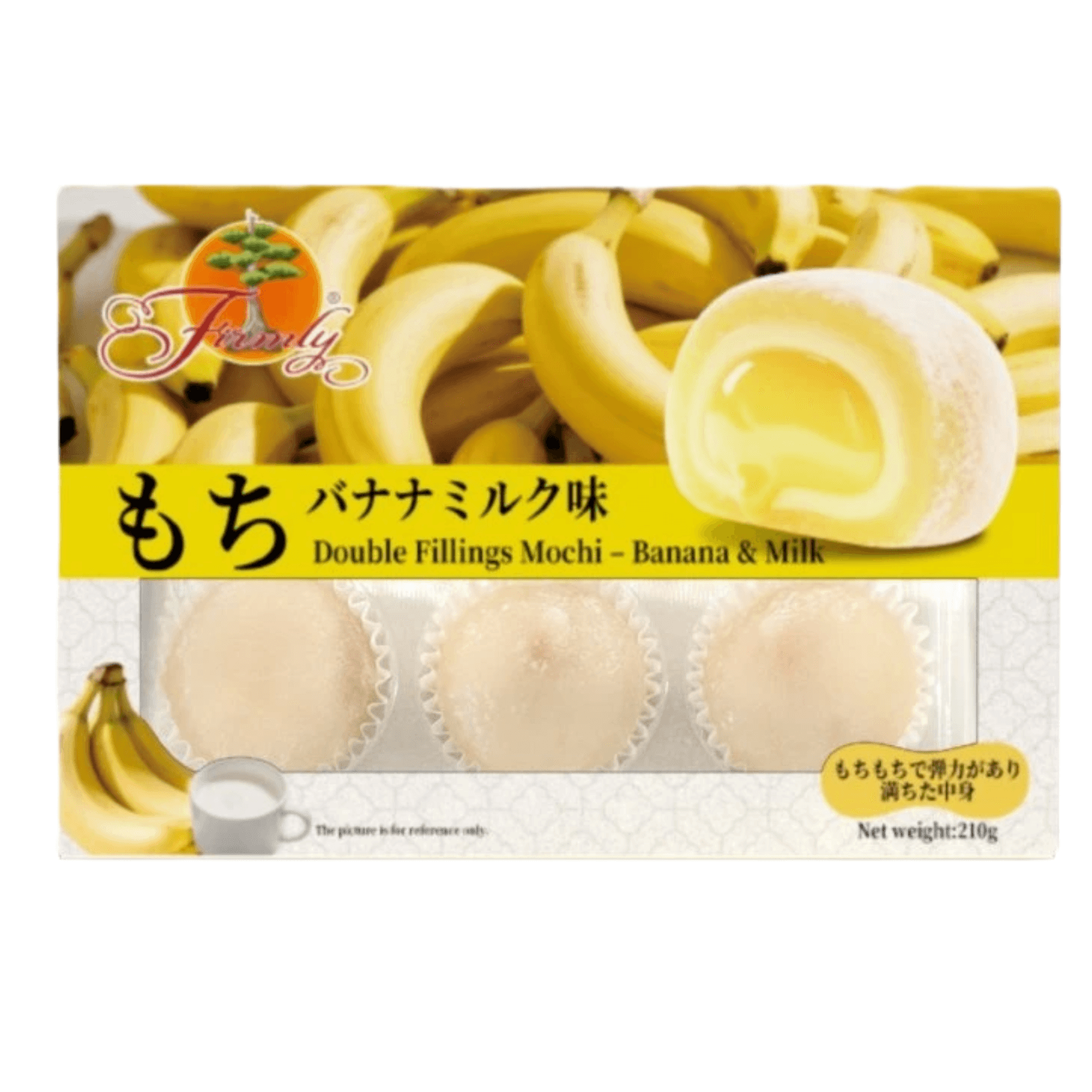 Firmly Rýžové koláčky mochi s dvojitou náplní (banán a mléko) 210g