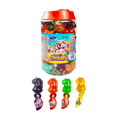 Unicorn Shape Jelly 35g × 70 – Ovocné želé ve tvaru jednorožce.