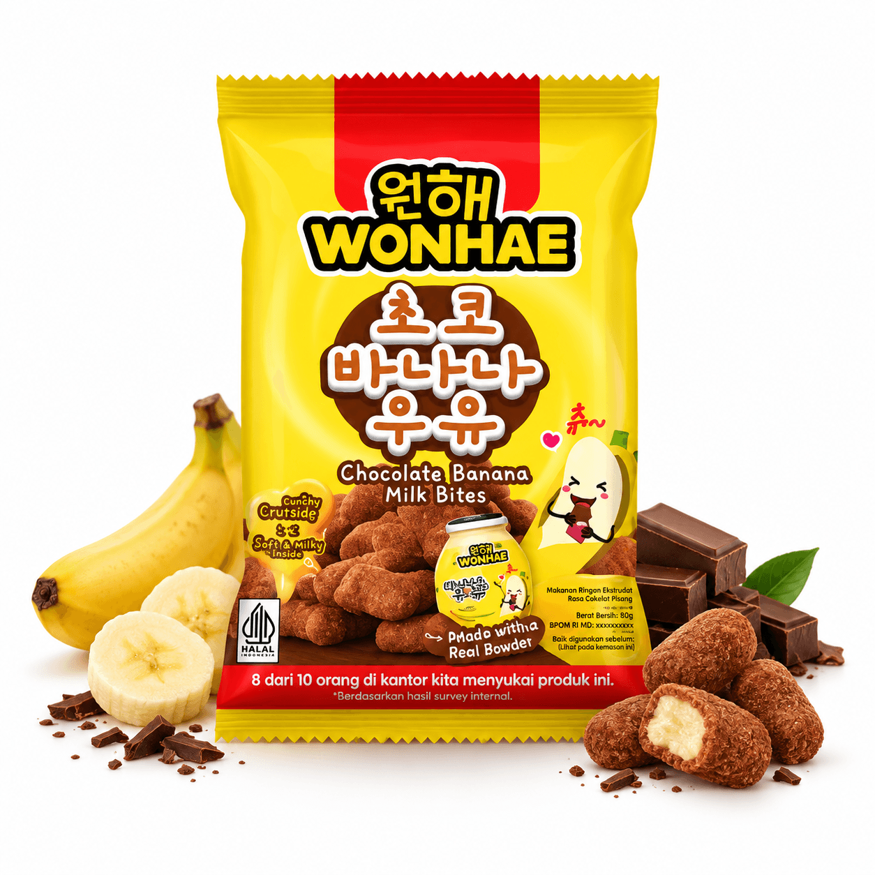 Wonhae Chocolate Banana Milk Bites 60 g