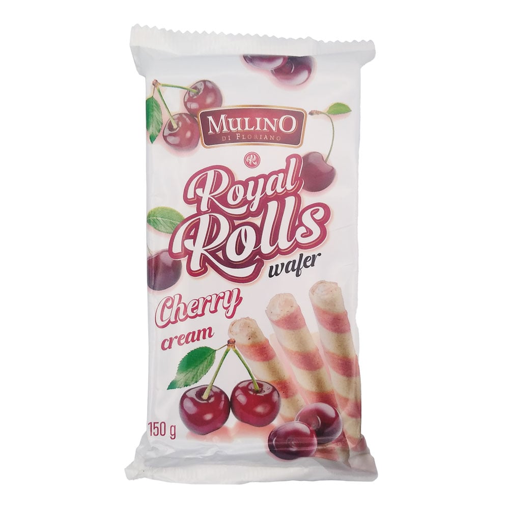 Royal Rolls Cherry Cream wafer 150g