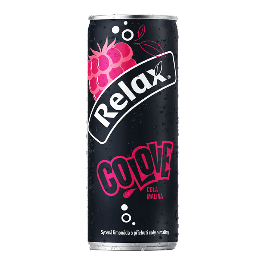 Relax Limonáda Kola Malina 330ml plech