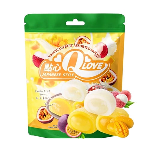 QLove Tropical Fruit Assorted Mixed Mochi Standing Pouch 120g