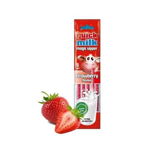 Quick Milk Magická brčka do mléka příchuť jahoda 30 g x 20