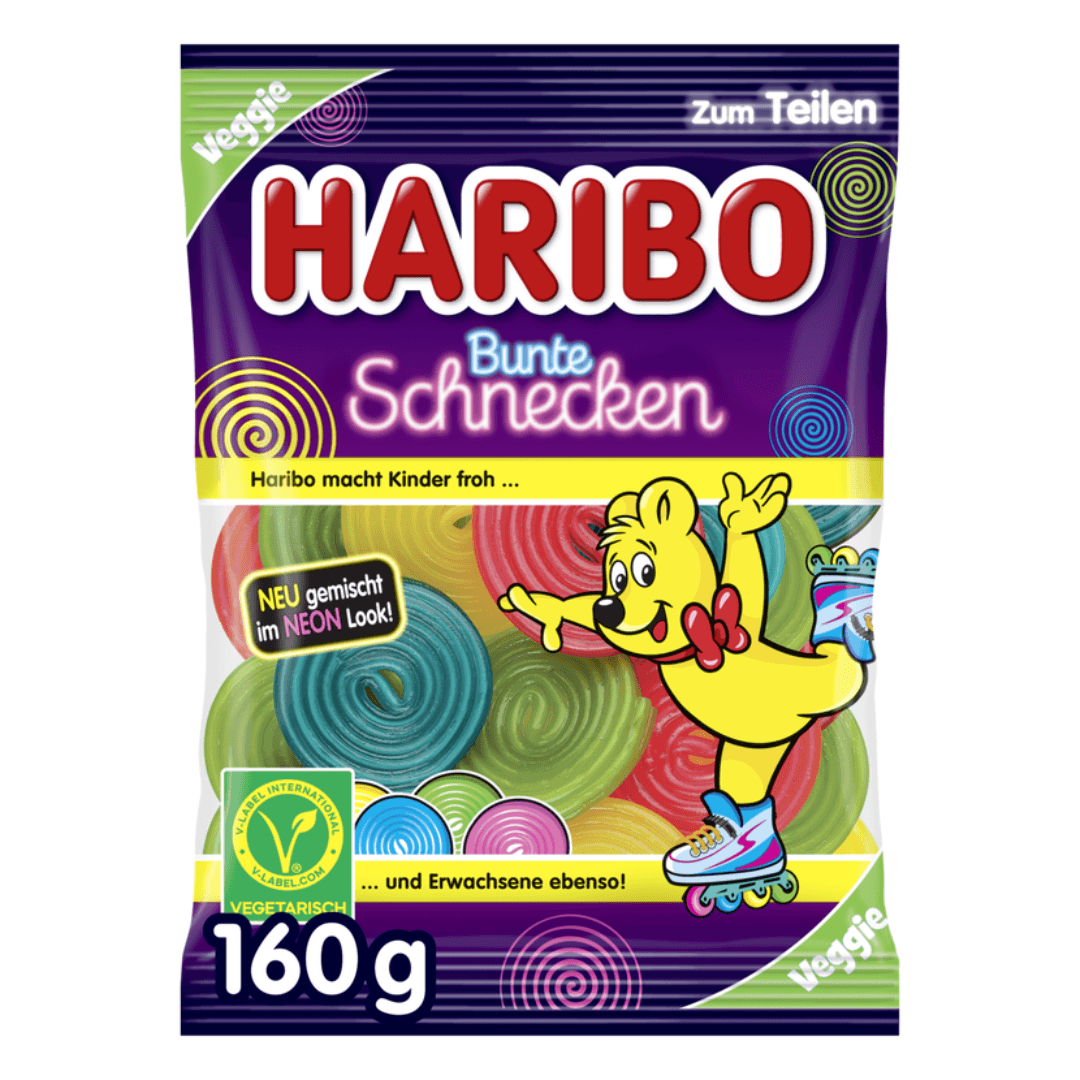 Haribo EU Bunte Schnecken Neon 160g