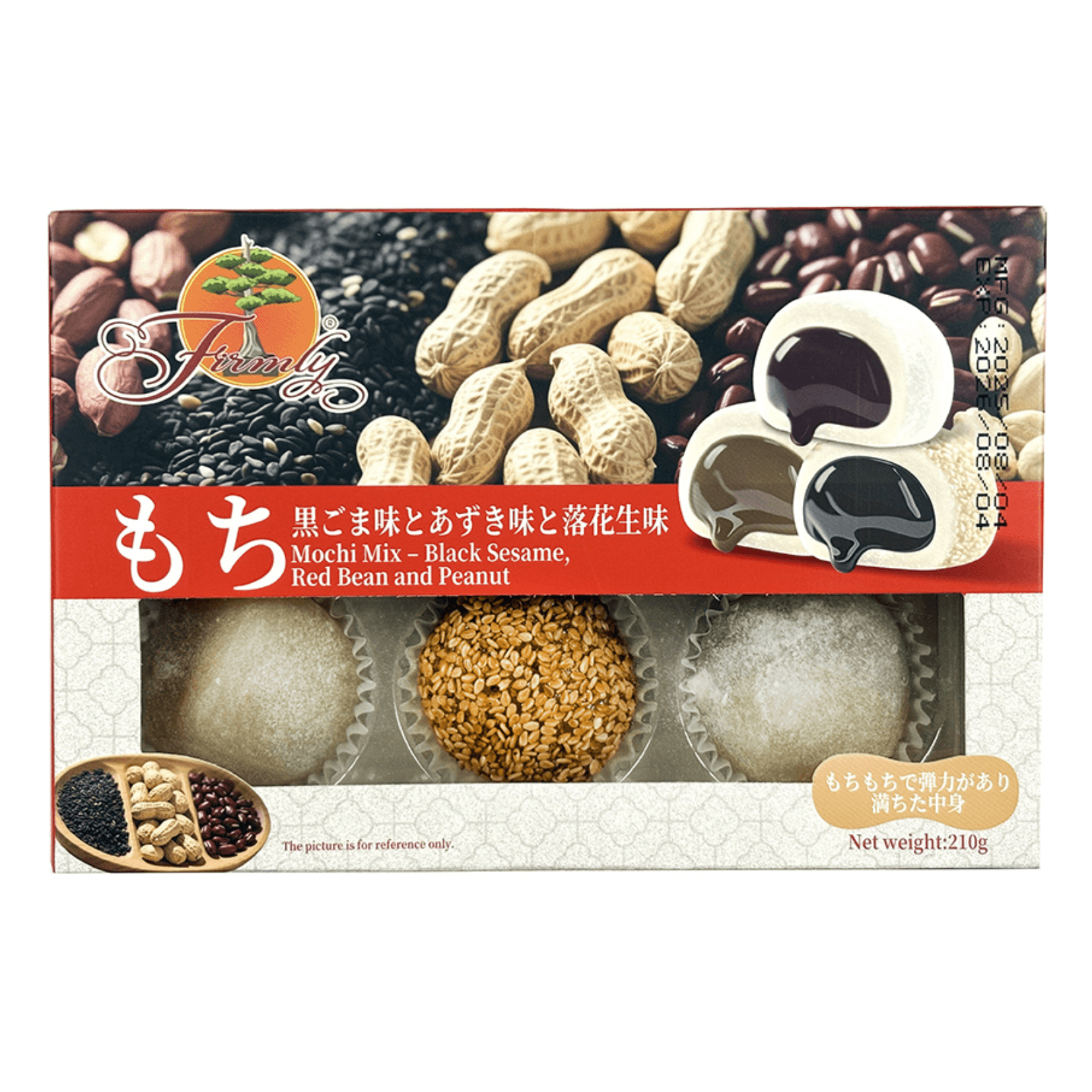 FIRMLY Double Fillings Mochi - Mix (sezam, arašídy a červené fazole) 210g